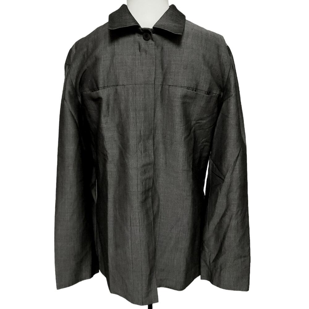 ISDA & CO unisex zip up wool mohair blend shacket gray shirt jacket Size M